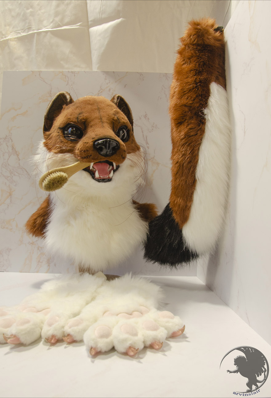 Realistic Stoat Fursuit Partial
